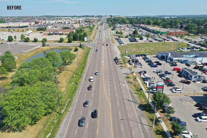 Photo of Existing Yonge Street north at Upper Canada Mall Entrance