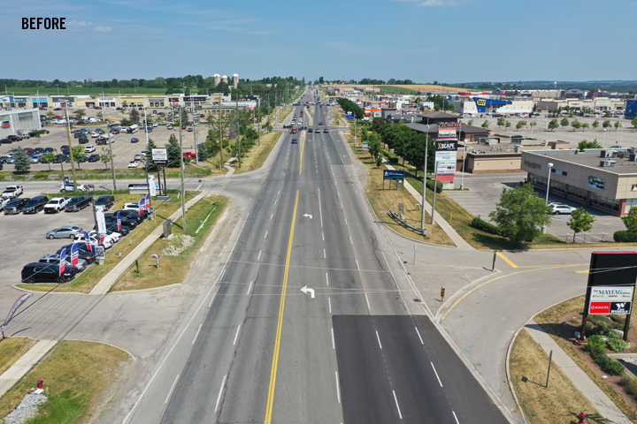 Photo of Existing Yonge Street north of Townline