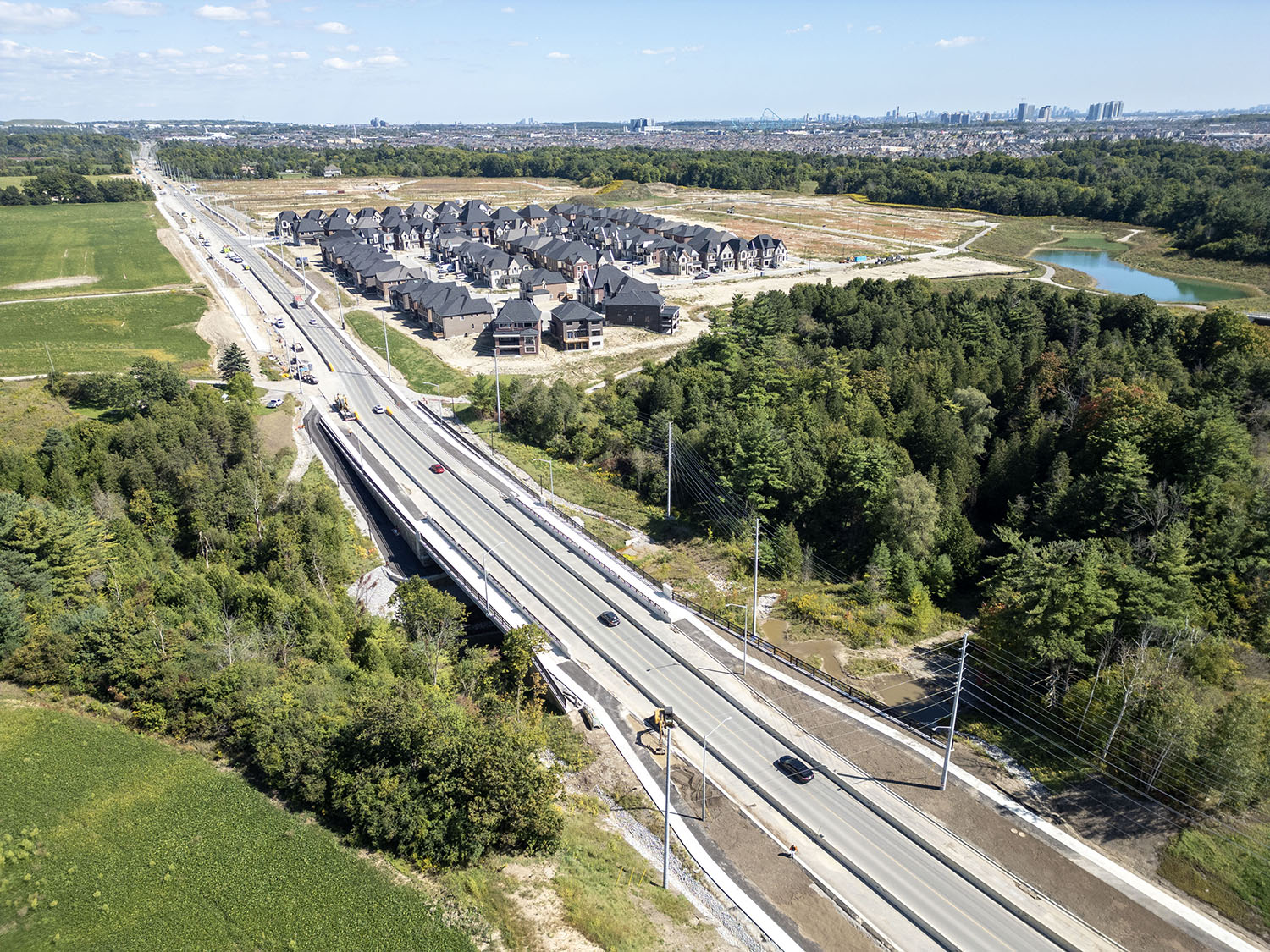 New bridge on Teston Road at Purpleville Creek, east of Pine Valley Drive, September 2024