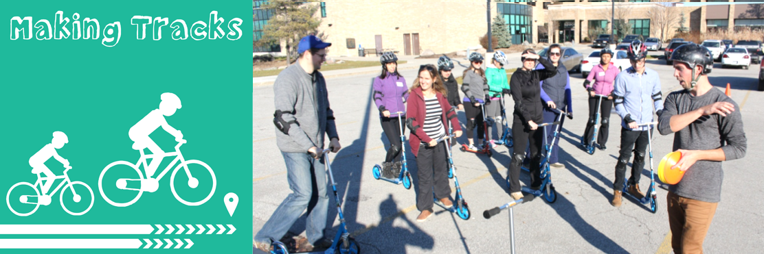 Leader Training Session Photo with Cover of Making Tracks graphics.